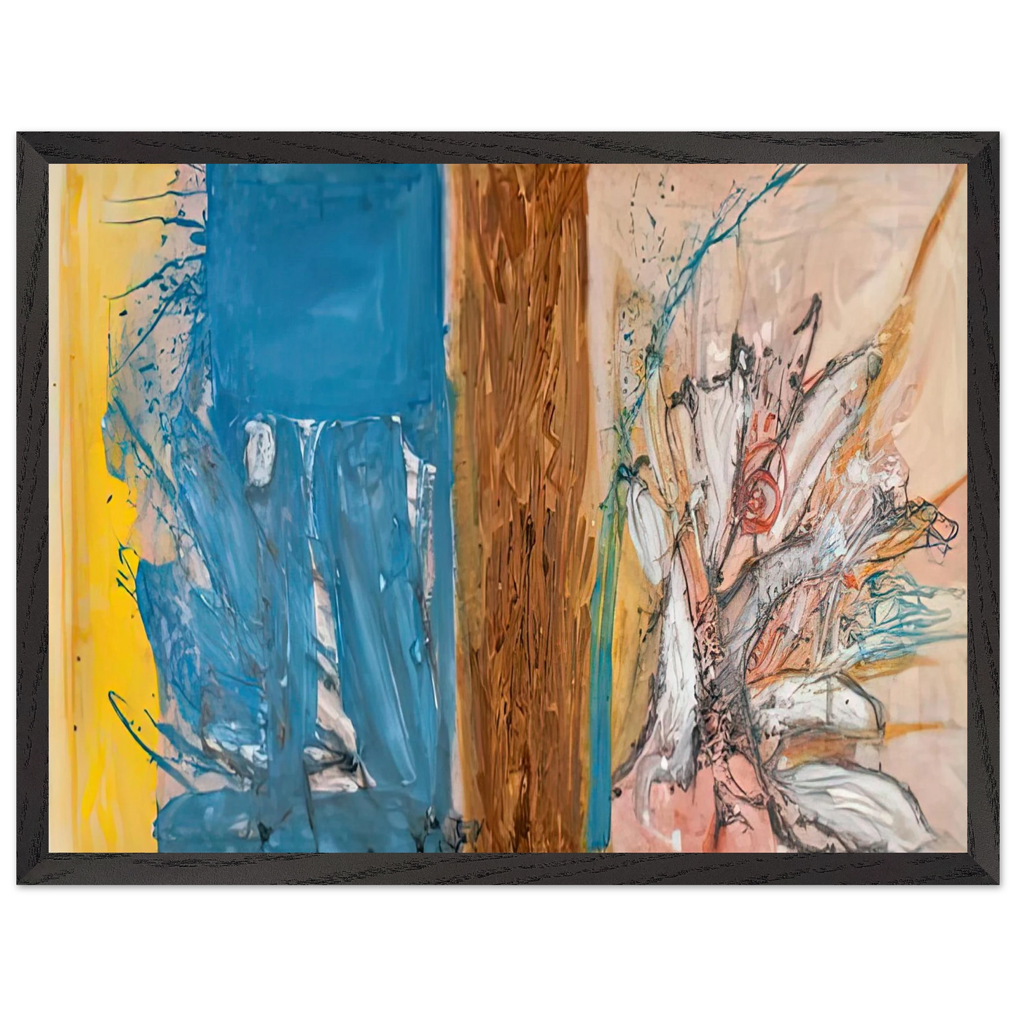 Helen Frankenthaler - The Façade, 1954- Wall Art - 30x40 cm / 12x16 inches - Premium Wooden Framed Poster With Fine Art Paper - Black frame