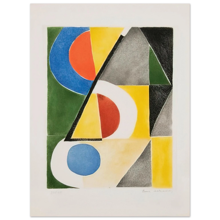 Sonia Delaunay - ABSTRACT COMPOSITION WITH TRIANGLES AND SEMICIRCLES 75x100 cm / 30x40inches Fine Art Poster