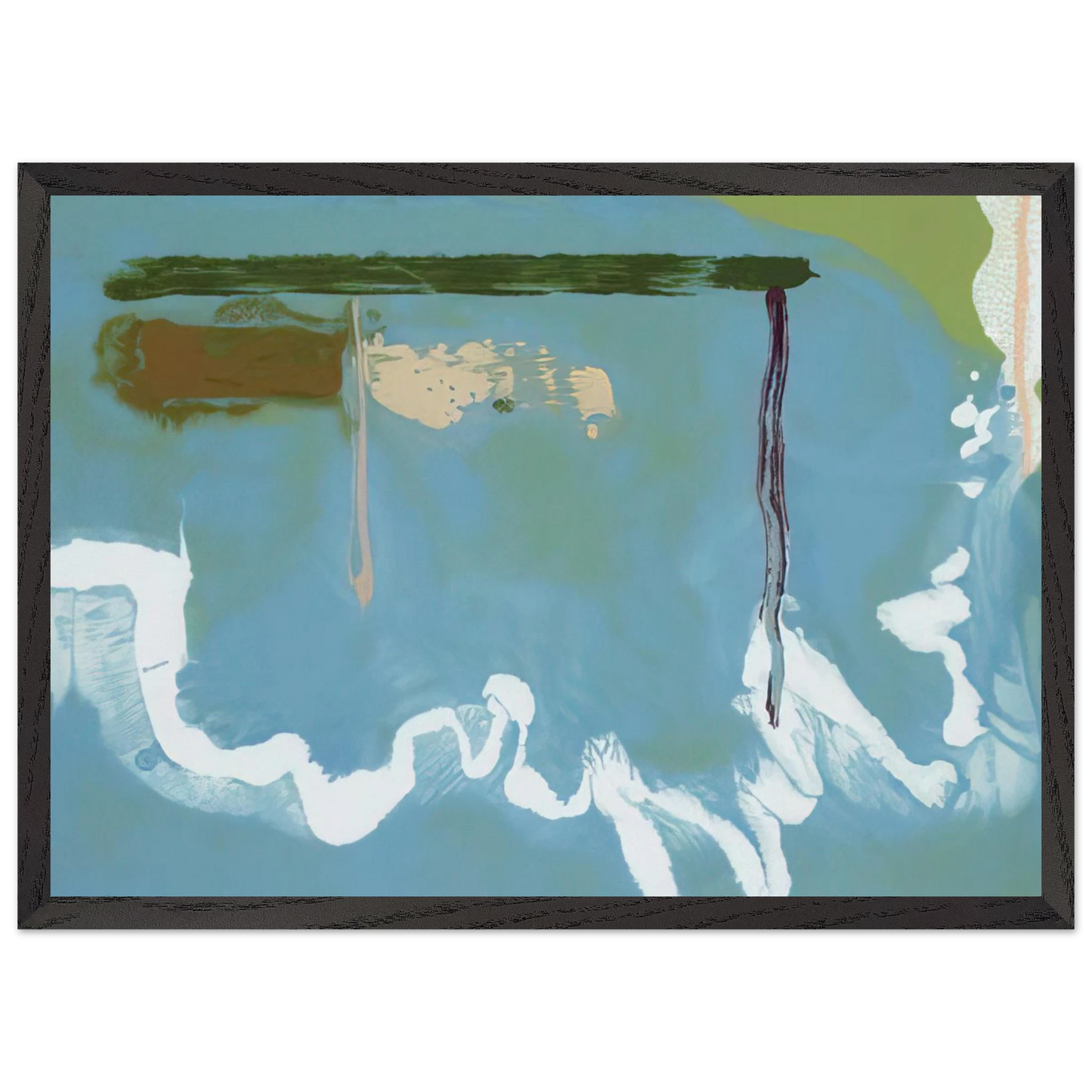 Helen Frankenthaler - Skywriting - 1997 Wall art - 30x45 cm / 12x18 inches - Premium Wooden Framed Poster With Fine Art Paper - White frame