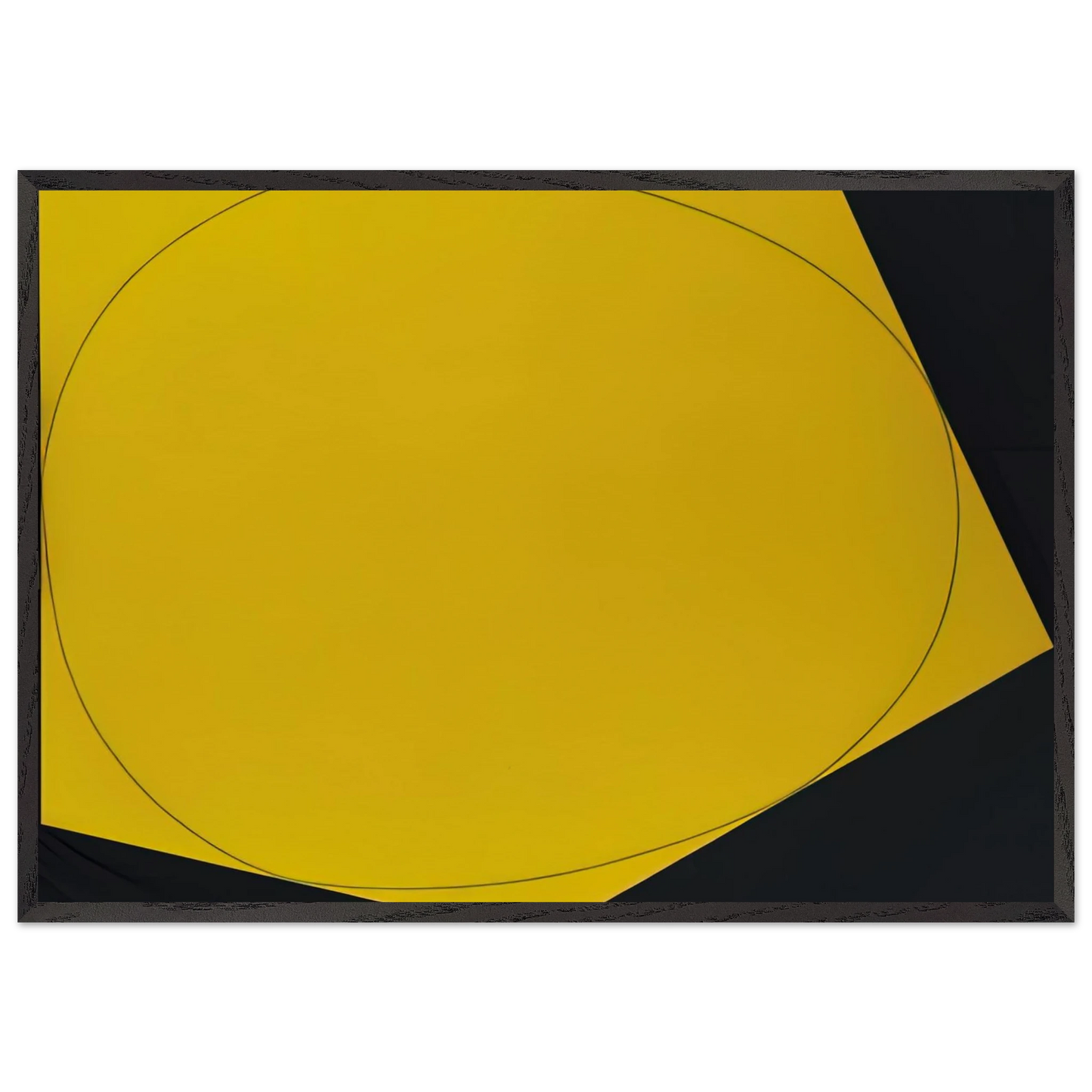DISTORTED CIRCLE WITHIN A POLYGON I 1972 - Robert Mangold 70x100 cm / 28x40 inches Framed Art Print – Black Wooden Frame