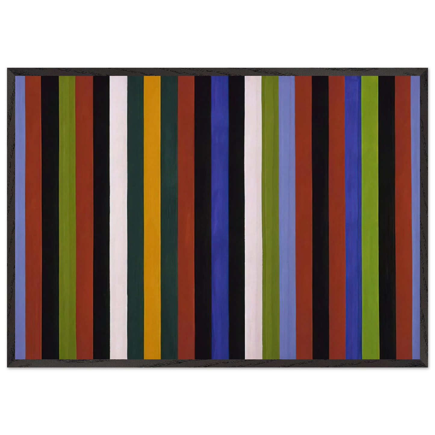 Hot Beat - 1964 - Gene Davis Framed Art Print – Black Wooden Frame - Default Title - -Framed Art Print