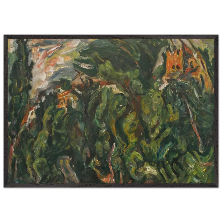 THE RED CASTLE OF CERET 1919 - Chaim Soutine 70x100 cm / 28x40 inches Framed Art Print – Black Wooden Frame