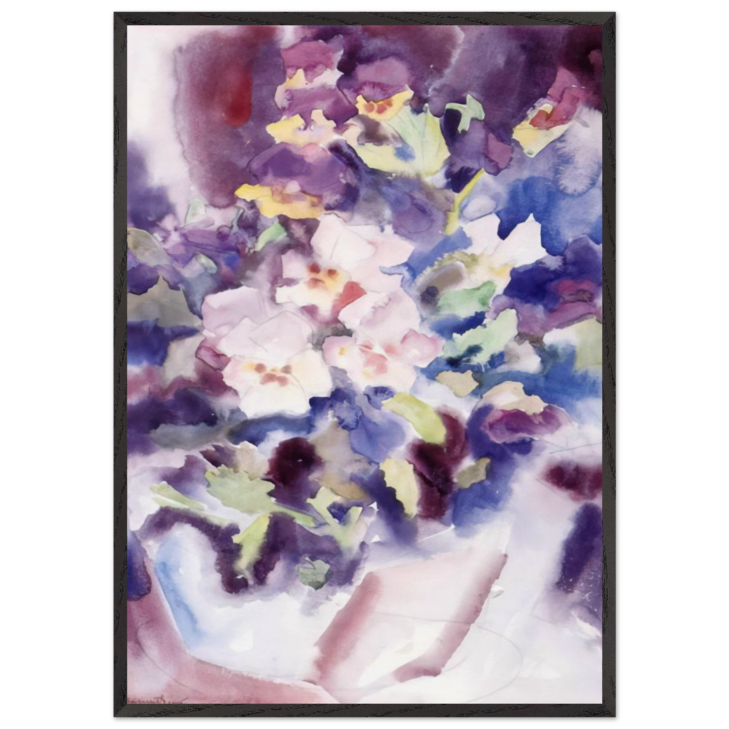 Pansies - 1915 - Charles Demuth 70x100 cm / 28x40 inches Framed Art Print – Black Wooden Frame