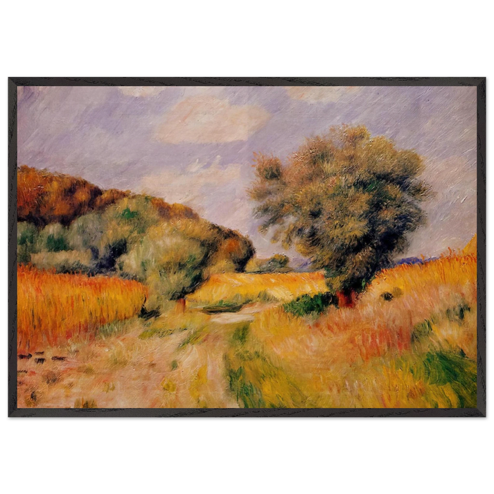 Fields of Wheat - Pierre-Auguste Renoir 70x100 cm / 28x40 inches Framed Art Print – Black Wooden Frame