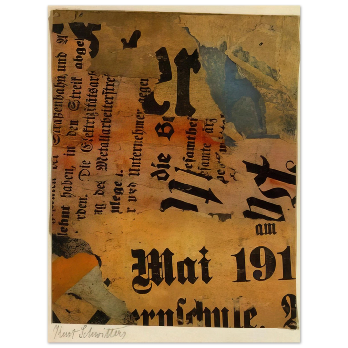 Kurt Schwitters - MAI 191 1919 75x100 cm / 30x40inches Fine Art Poster