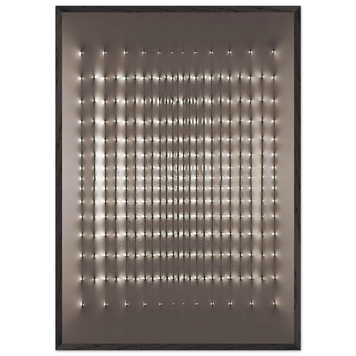 Superficie alluminio - 1969 - Enrico Castellani 70x100 cm / 28x40 inches Framed Art Print – Black Wooden Frame