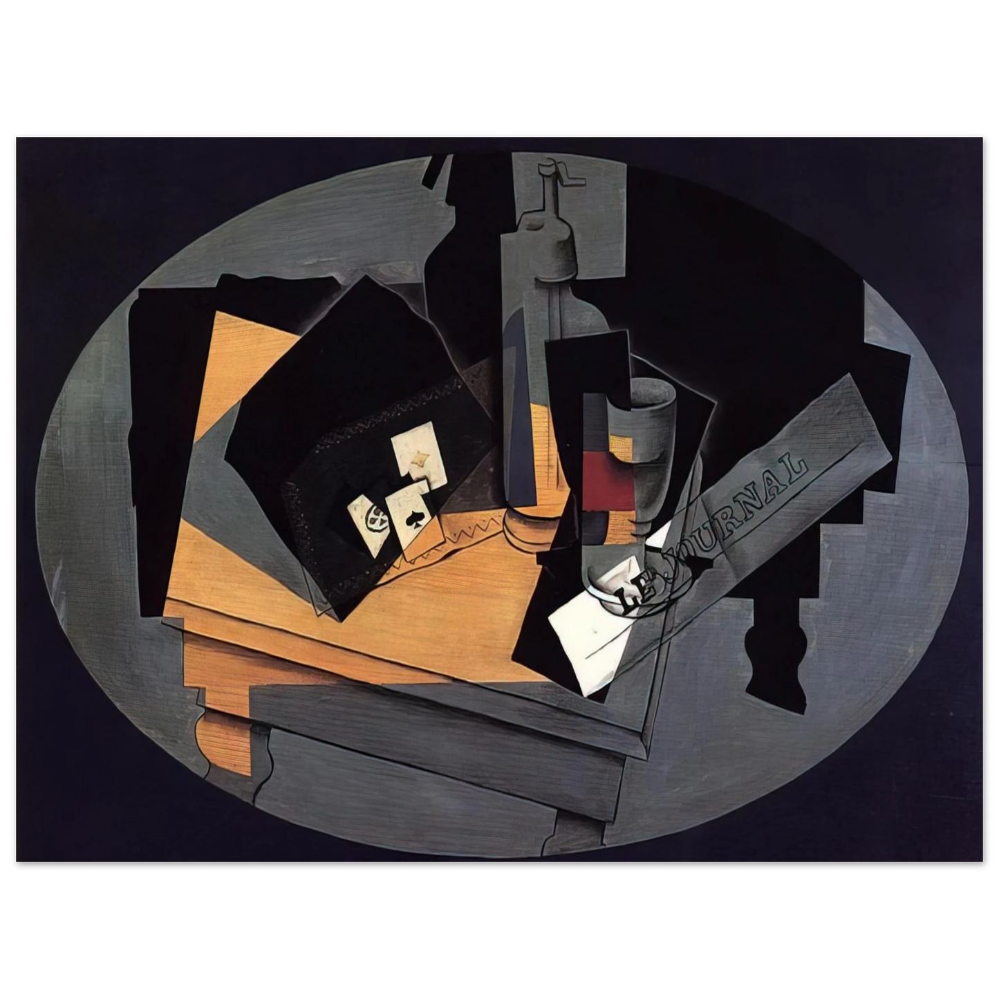 Juan Gris - PLAYING CARDS AND SIPHON 1916 Fine Art Poster - Default Title