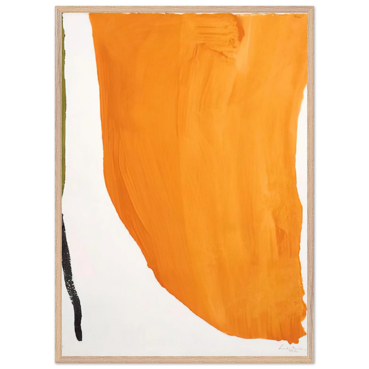 Helen Frankenthaler - Orange Downpour - 1970 Wall art - 60x80 cm / 24x32 inches - Premium Wooden Framed Poster With Fine Art Paper - White frame