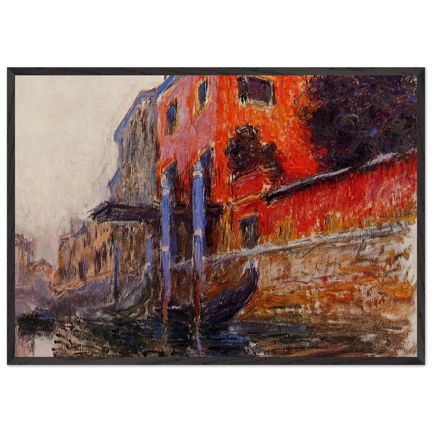 The Red House - claude monet Framed Art Print – Black Wooden Frame - Default Title - -Framed Art Print