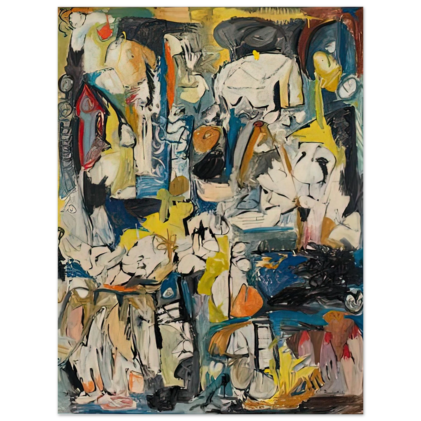 Helen Frankenthaler - Village, 1951- Wall Art - 60x80 cm / 24x32 inches - Premium Wooden Framed Poster With Fine Art Paper - Wood frame