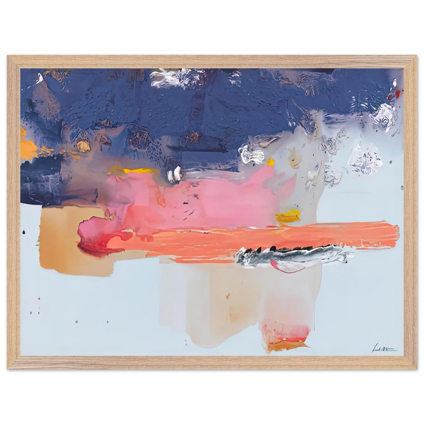 Helen Frankenthaler - Western Roadmap, 1991- Wall Art - 30x40 cm / 12x16 inches - Premium Wooden Framed Poster With Fine Art Paper - White frame
