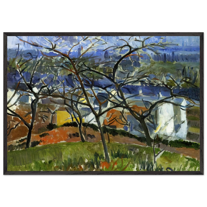 LANDSCAPE NEAR CHATOU 1904 - Andre Derain 70x100 cm / 28x40 inches Framed Art Print – Black Wooden Frame