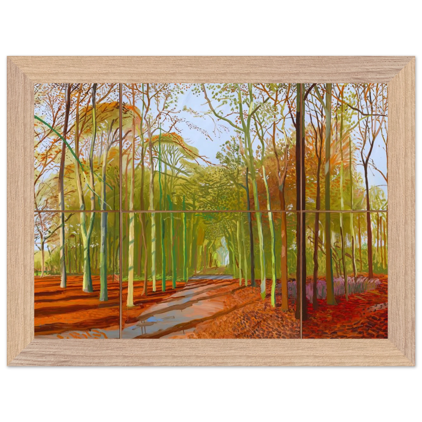 David Hockney - Woldgate Woods, 21, 23 & 29 November 2006 - A1 (59.4 x 84.1 cm) - Premium Wooden Framed Poster With Fine Art Paper-canvas - Wood frame
