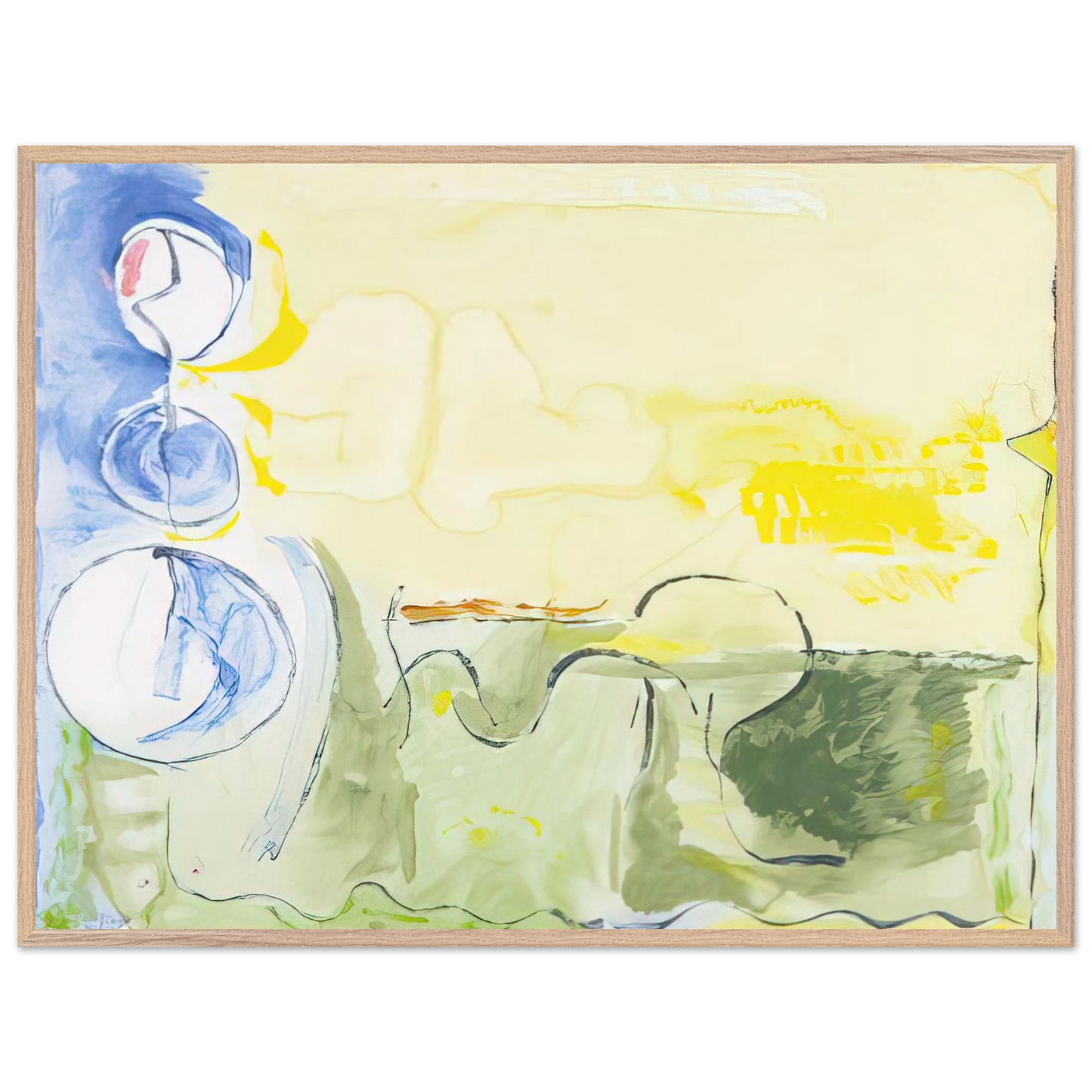 Helen Frankenthaler - Flotilla - 2006 Wall art - A2 (42 x 59.4 cm) - Premium Wooden Framed Poster With Fine Art Paper - White frame