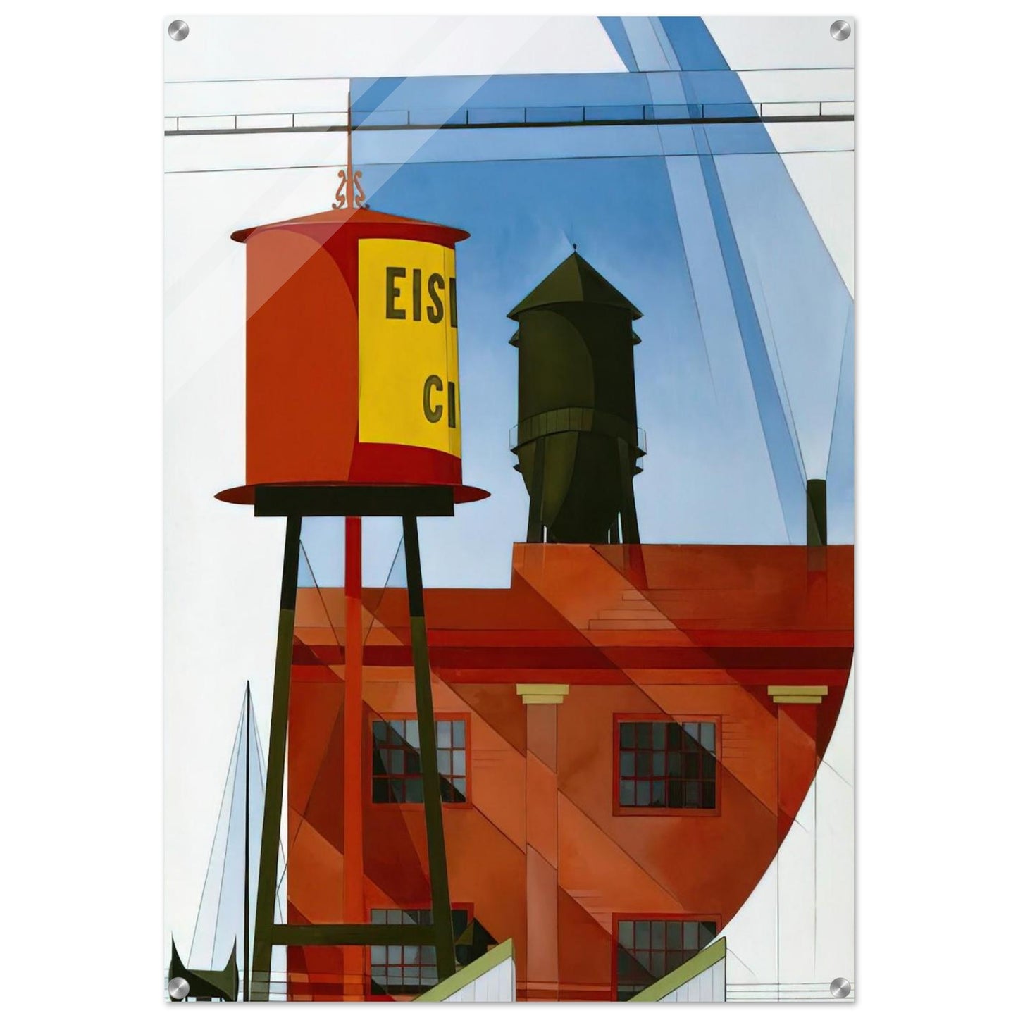 Buildings Abstraction, Lancaster - 1931 - Charles Demuth Acrylic Print - 70x100 cm / 28x40″ inches | Charles Demuth Wall Art | Charles Demuth Prints