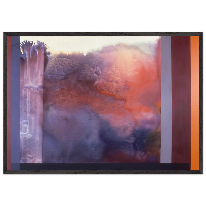 Roses Painting - 1986 - Ronnie Landfield 70x100 cm / 28x40 inches Framed Art Print – Black Wooden Frame