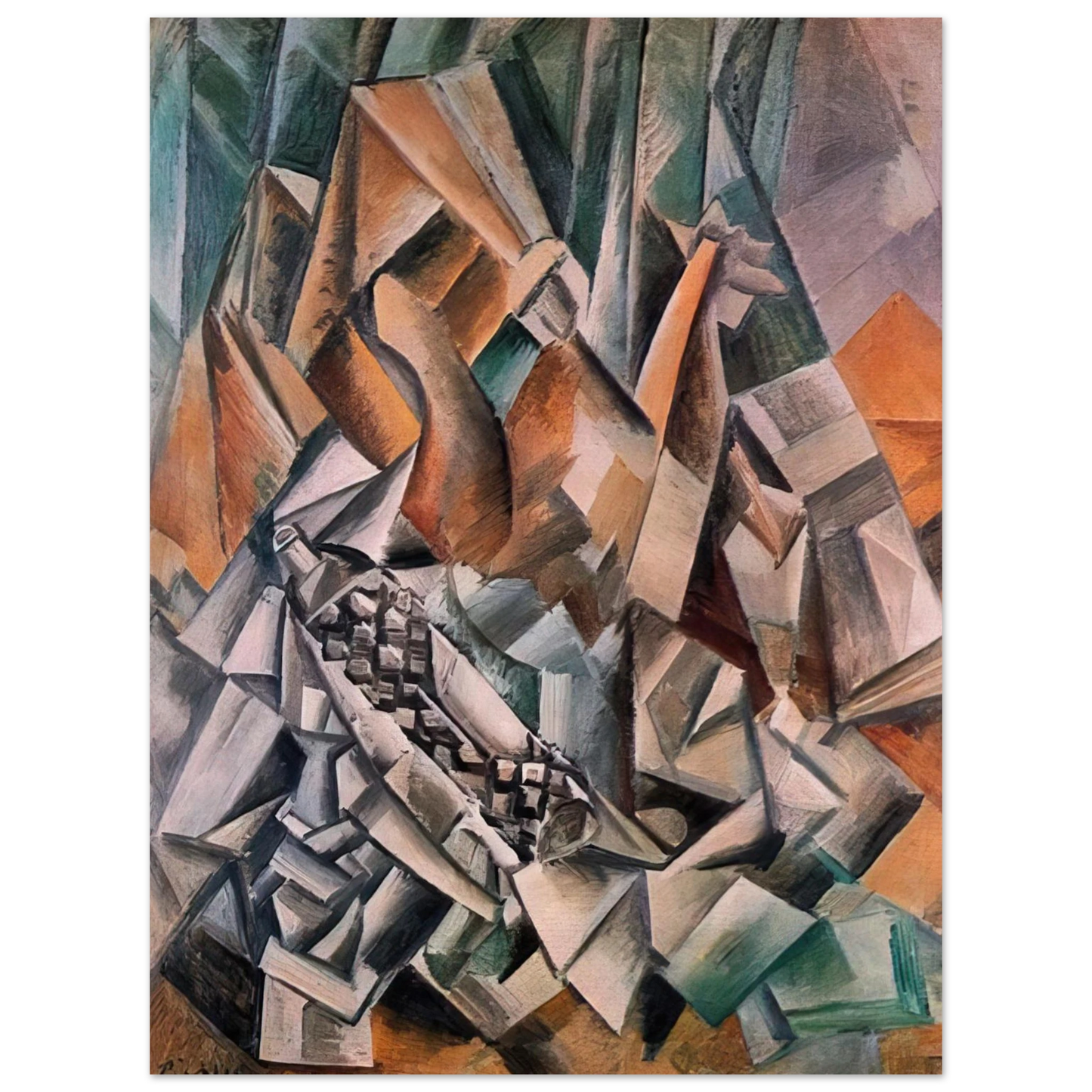 Pablo Picasso - Still life with bottle of Anis del Mono - 1909 Fine Art Poster - Default Title