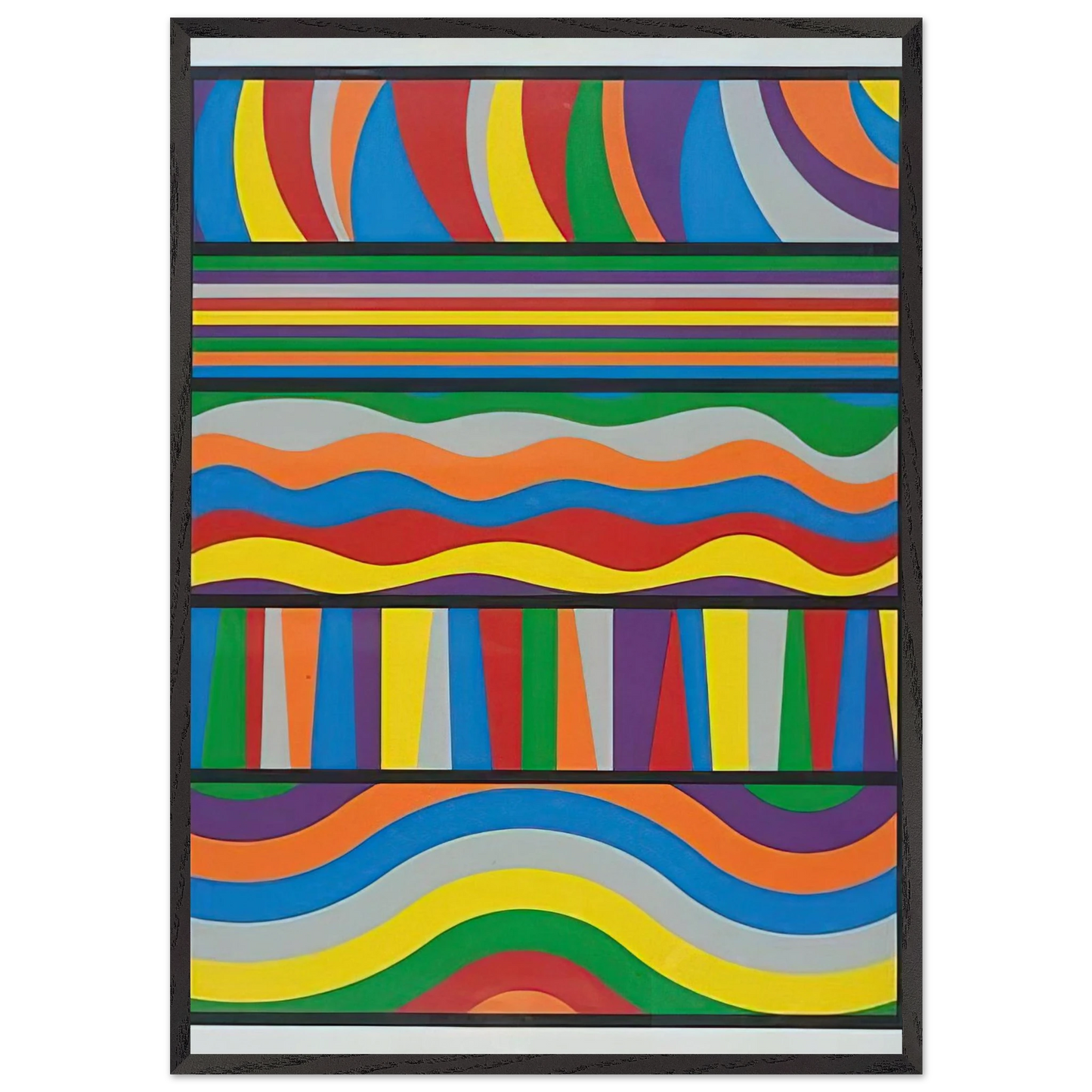 Linear Composition - Sol LeWitt 70x100 cm / 28x40 inches Framed Art Print – Black Wooden Frame