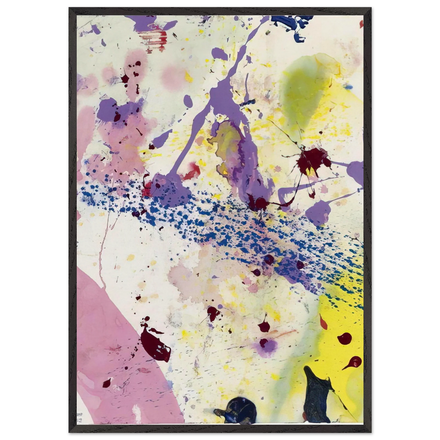 Untitled SF 90-342 - Sam Francis Framed Art Print – Black Wooden Frame - Default Title - -Framed Art Print