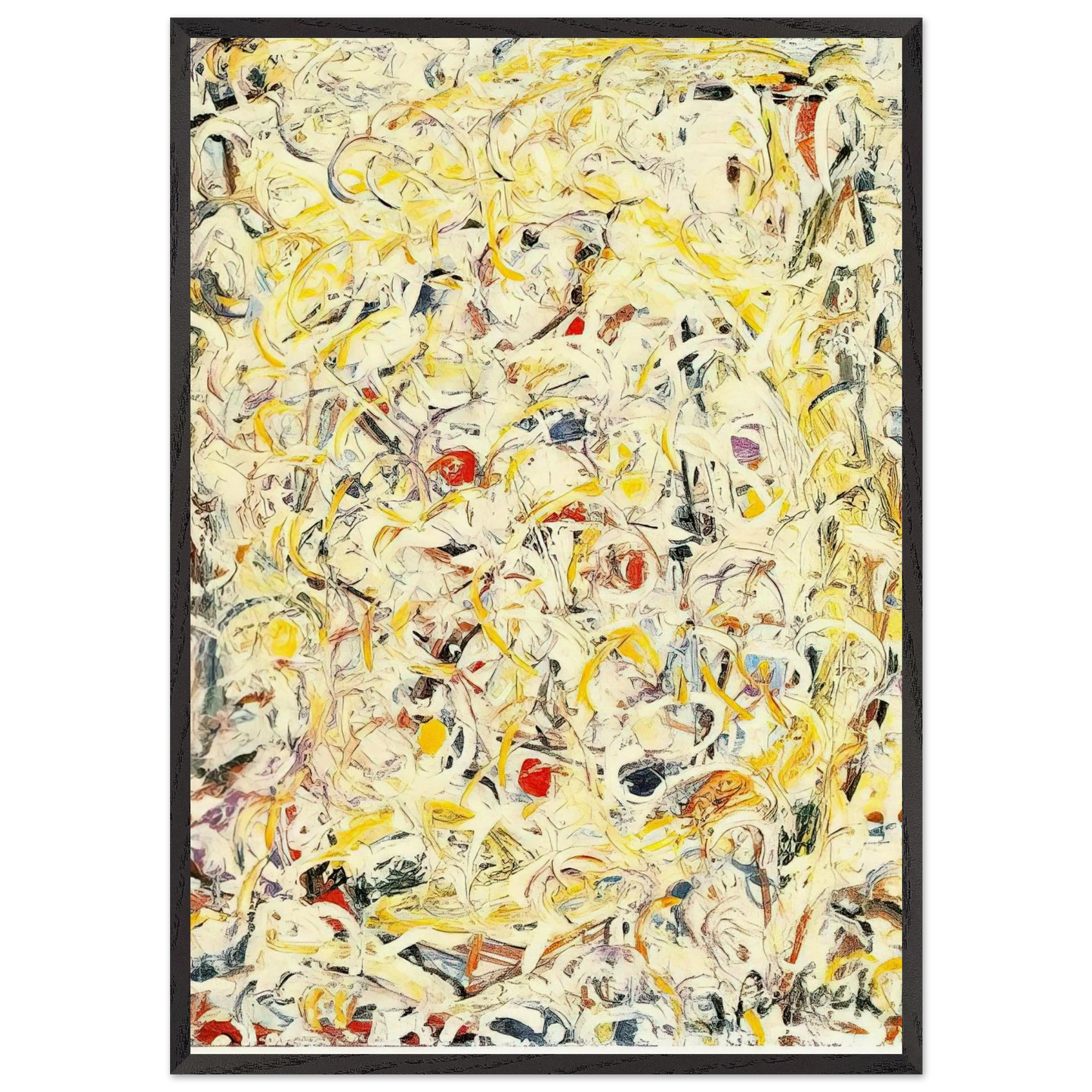 SHIMMERING SUBSTANCE 1946 1 - Jackson Pollock Framed Art Print – Black Wooden Frame - Default Title - -Framed Art Print