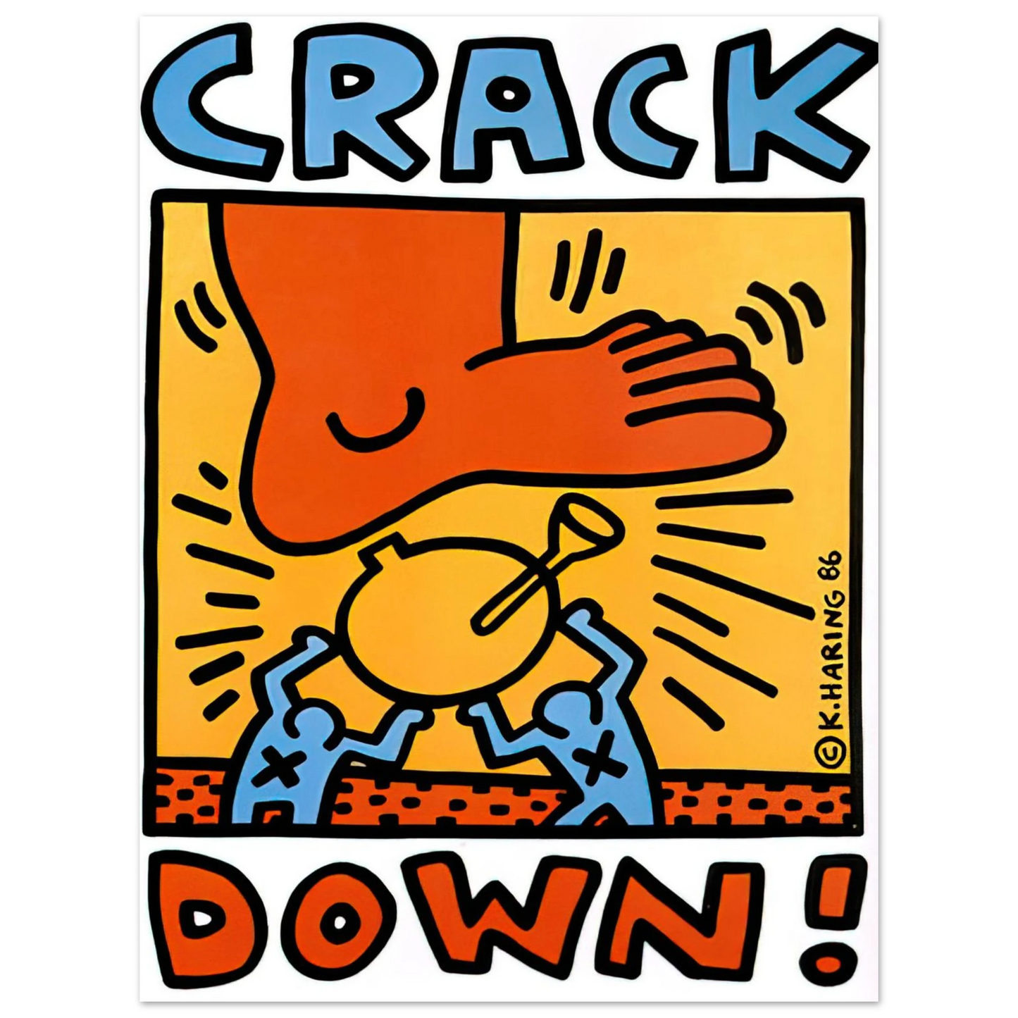 Keith Haring - CRACK DOWN 1986 Fine Art Poster - Default Title