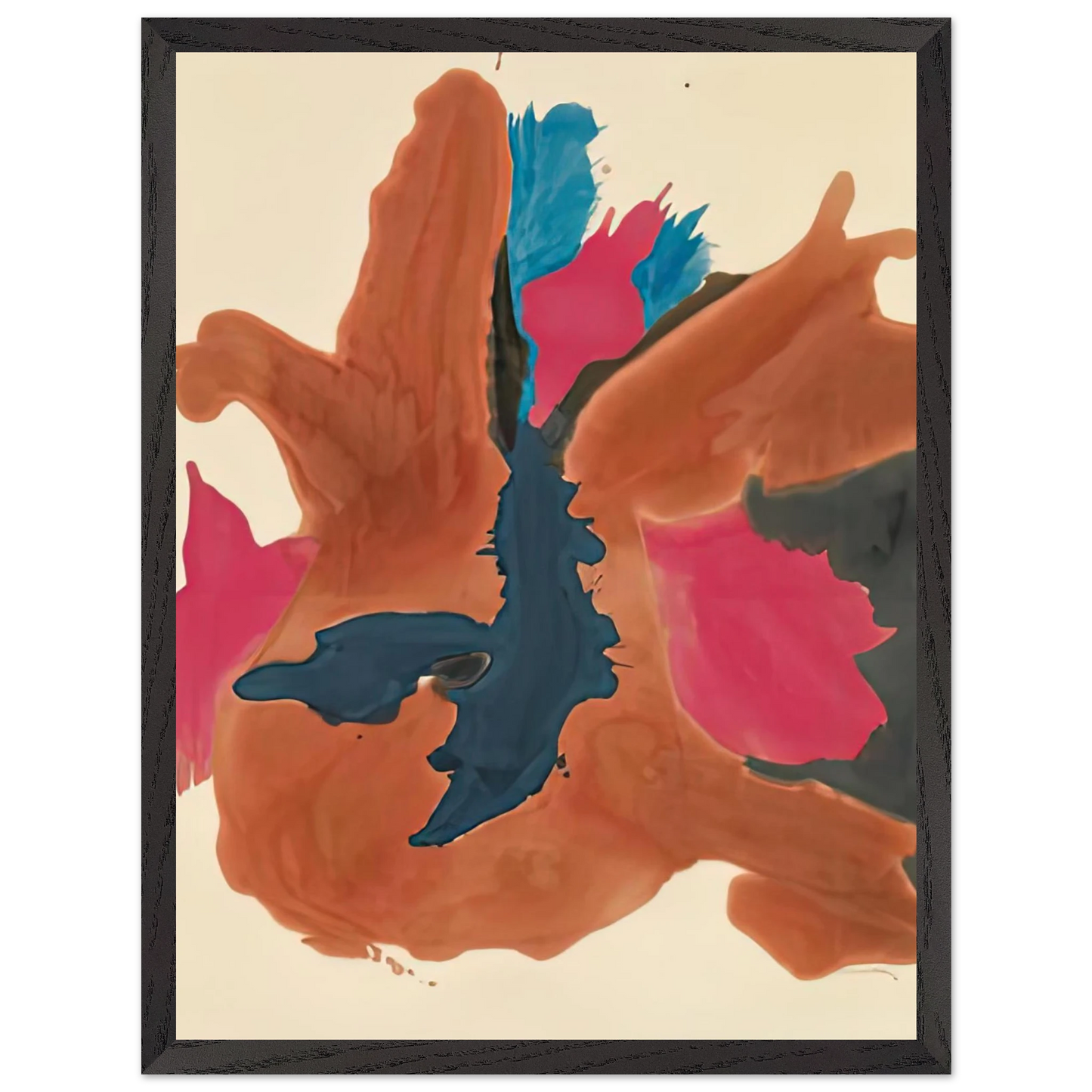 Helen Frankenthaler - Pink Lady, 1963- Wall Art - 60x80 cm / 24x32 inches - Premium Wooden Framed Poster With Fine Art Paper - Black frame