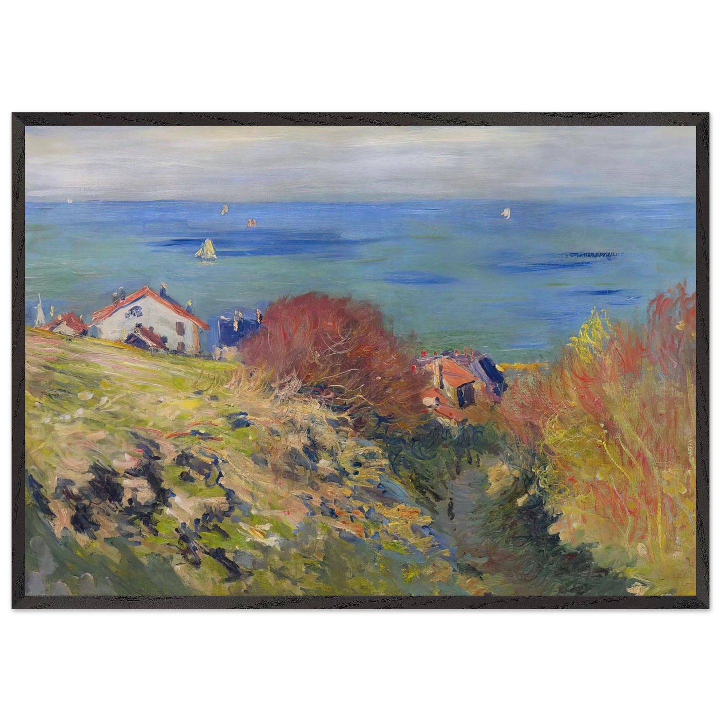 Pourville - claude monet Framed Art Print – Black Wooden Frame - Default Title - -Framed Art Print