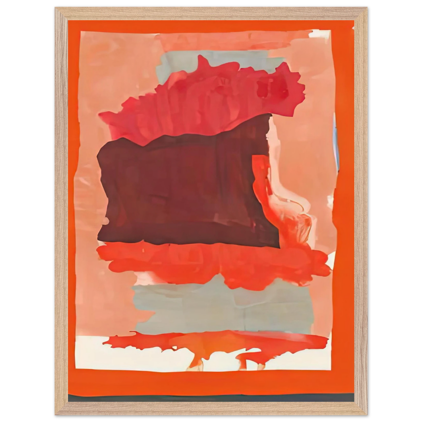Helen Frankenthaler - Cape Orange, 1964- Wall Art - 60x80 cm / 24x32 inches - Premium Wooden Framed Poster With Fine Art Paper - Wood frame