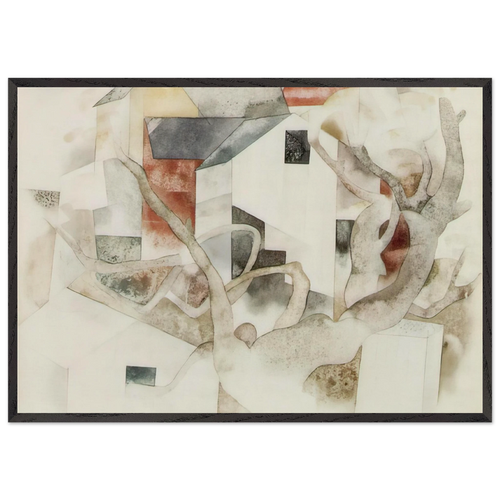 Trees and Barns Bermuda - 1917 - Charles Demuth 70x100 cm / 28x40 inches Framed Art Print – Black Wooden Frame