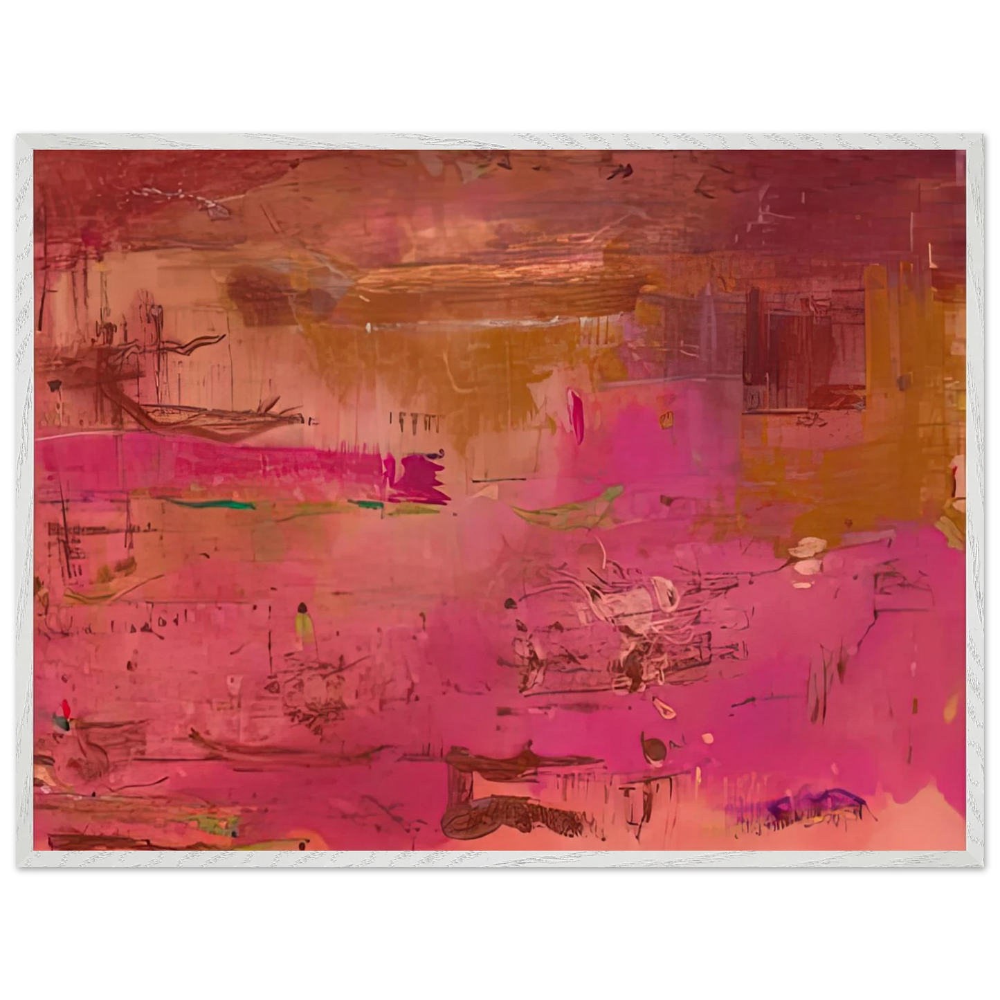 Helen Frankenthaler - Dream Walk Red, 1978- Wall Art - 30x40 cm / 12x16 inches - Premium Wooden Framed Poster With Fine Art Paper - White frame