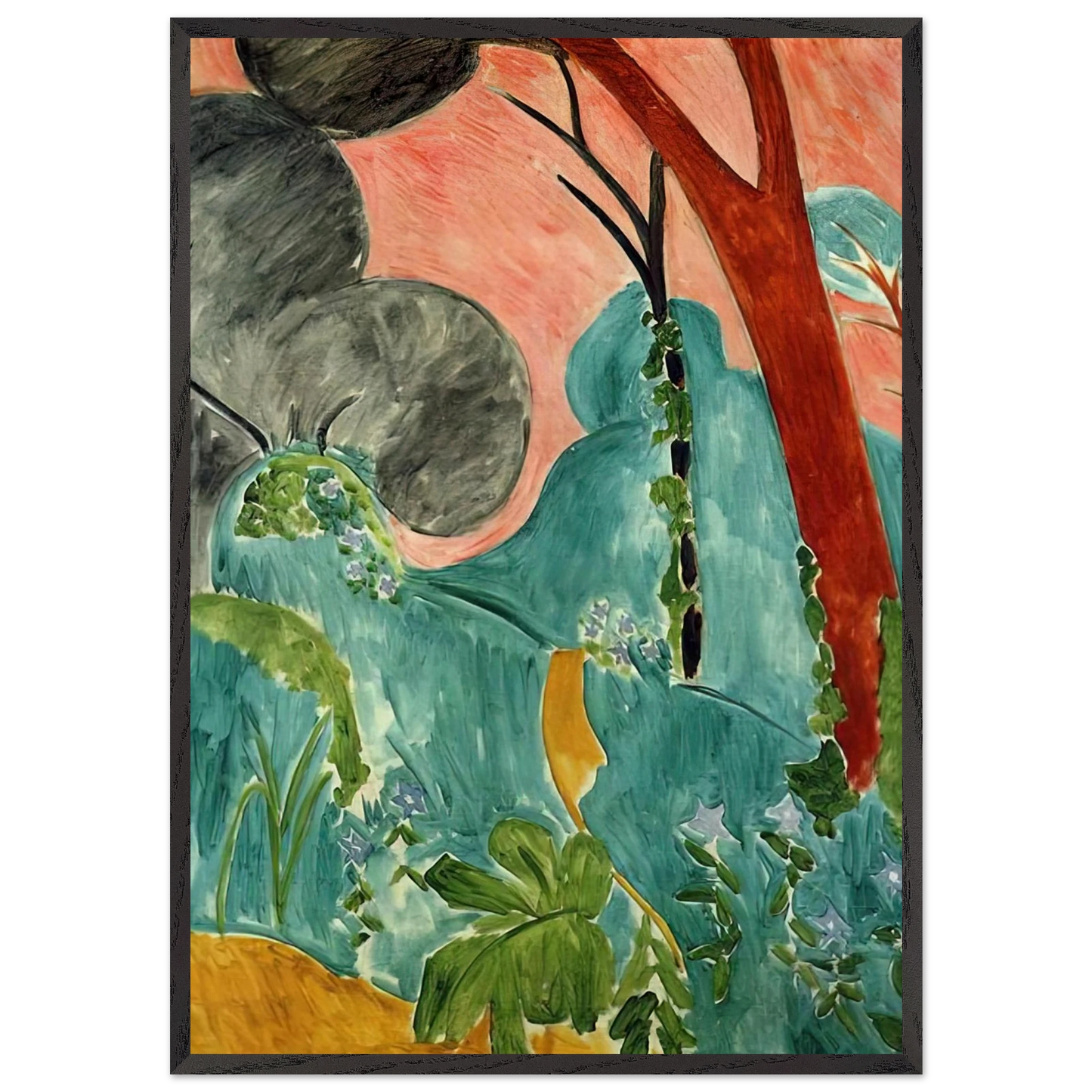 MORACCAN GARDEN 1912 - Henri Matisse 70x100 cm / 28x40 inches Framed Art Print – Black Wooden Frame