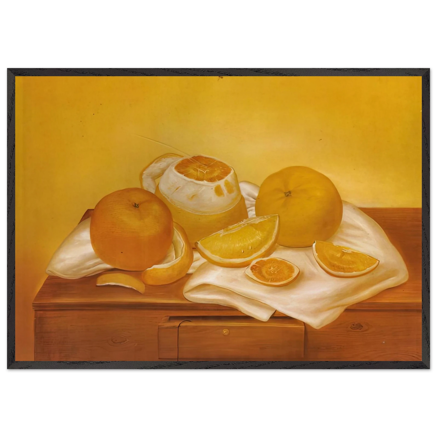 ORANGES - Fernando Botero Framed Art Print – Black Wooden Frame - Default Title - -Framed Art Print