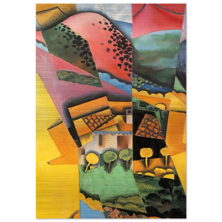 LANDSCAPE AT CERET 1913 - Juan Gris Brushed Aluminum Print - 70x100 cm / 28x40 inches | Juan Gris Aluminum Print | Juan Gris Prints