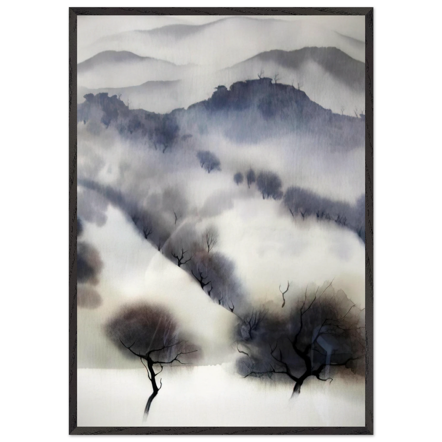 California landscape N1 - Eyvind Earle 70x100 cm / 28x40 inches Framed Art Print – Black Wooden Frame