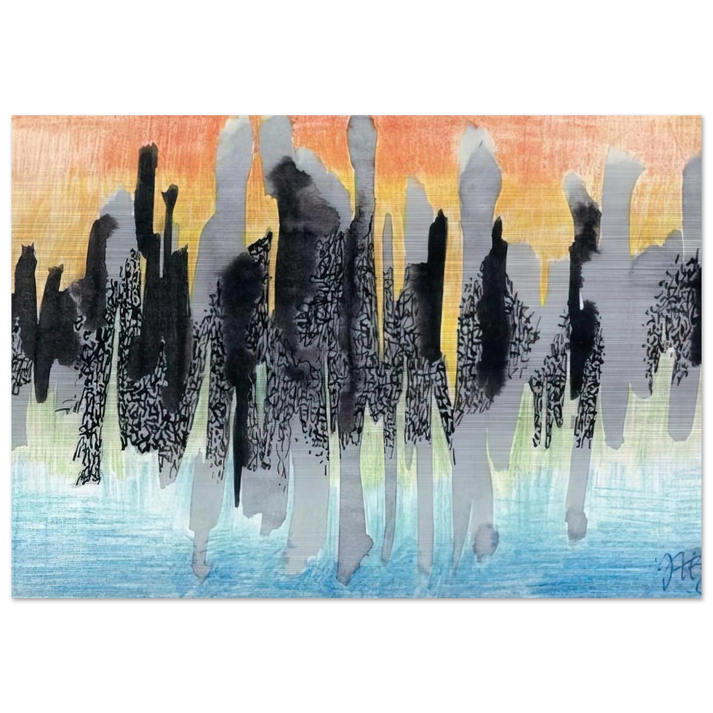 Flames - 1961 - Johannes Itten Brushed Aluminum Print - 70x100 cm / 28x40 inches | Johannes Itten Aluminum Print | Johannes Itten Prints