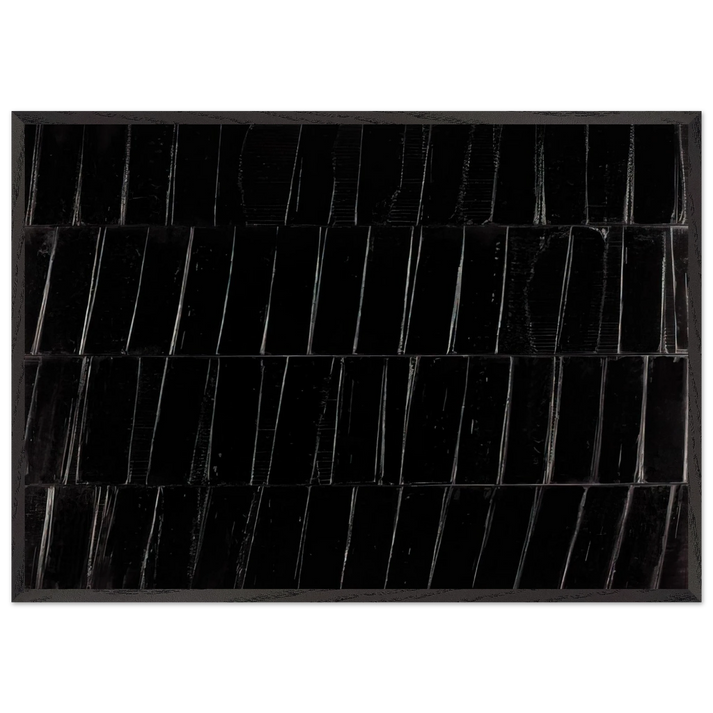 Peinture 324 x 362 cm 1985 Polyptyque C - 1985 - Pierre Soulages 70x100 cm / 28x40 inches Framed Art Print – Black Wooden Frame