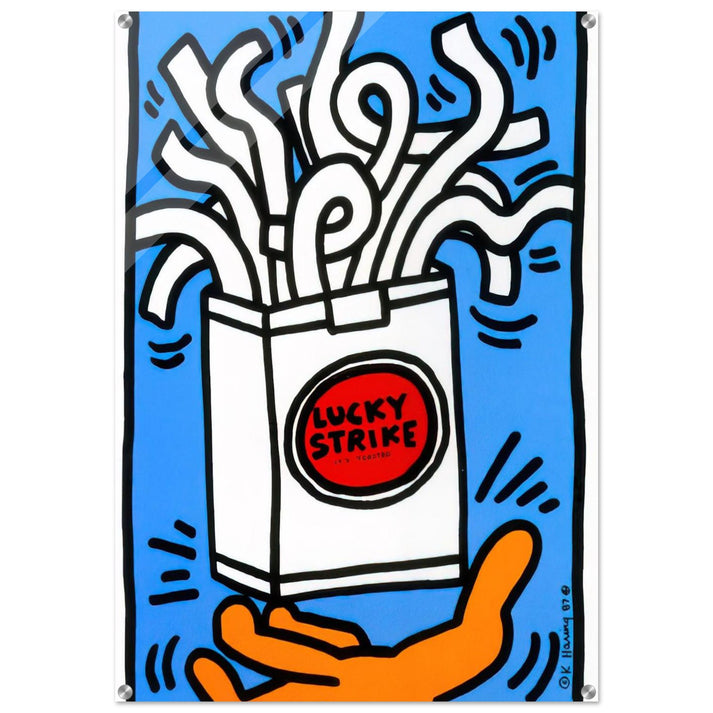 LUCKY STRIKE 1987 - Keith Haring Acrylic Print - 70x100 cm / 28x40″ inches