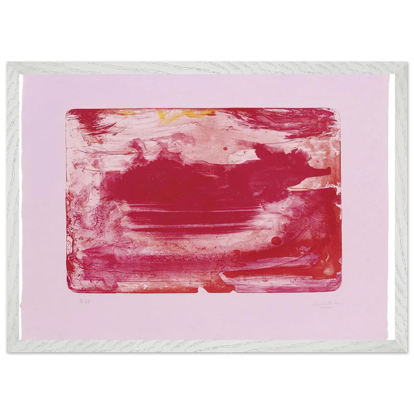 Helen Frankenthaler - The Red Sea - 1982 Wall art - 30x45 cm / 12x18 inches - Premium Wooden Framed Poster With Fine Art Paper - White frame