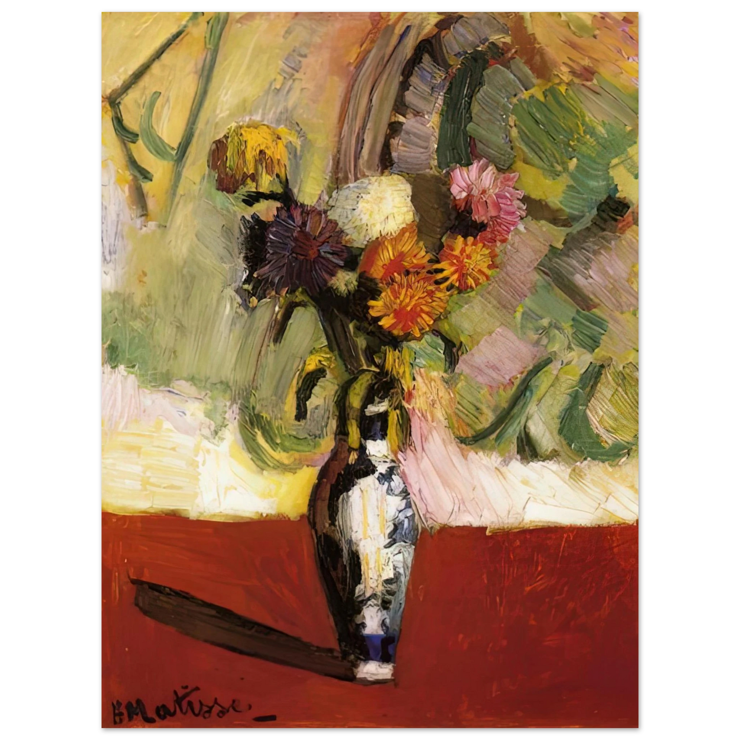 Henri Matisse - CHRYSANTHEMUMS IN A CHINESE VASE 1902 Fine Art Poster - Default Title