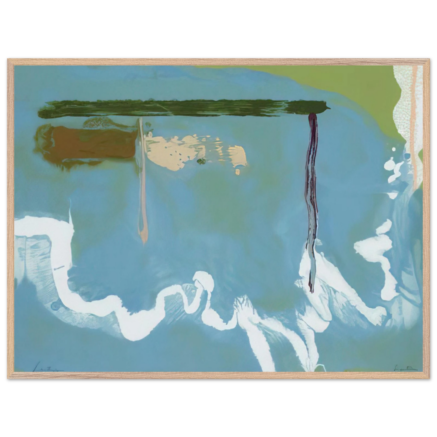 Helen Frankenthaler - Skywriting - 1997 Wall art - 70x100 cm / 28x40 inches - Premium Wooden Framed Poster With Fine Art Paper - White frame