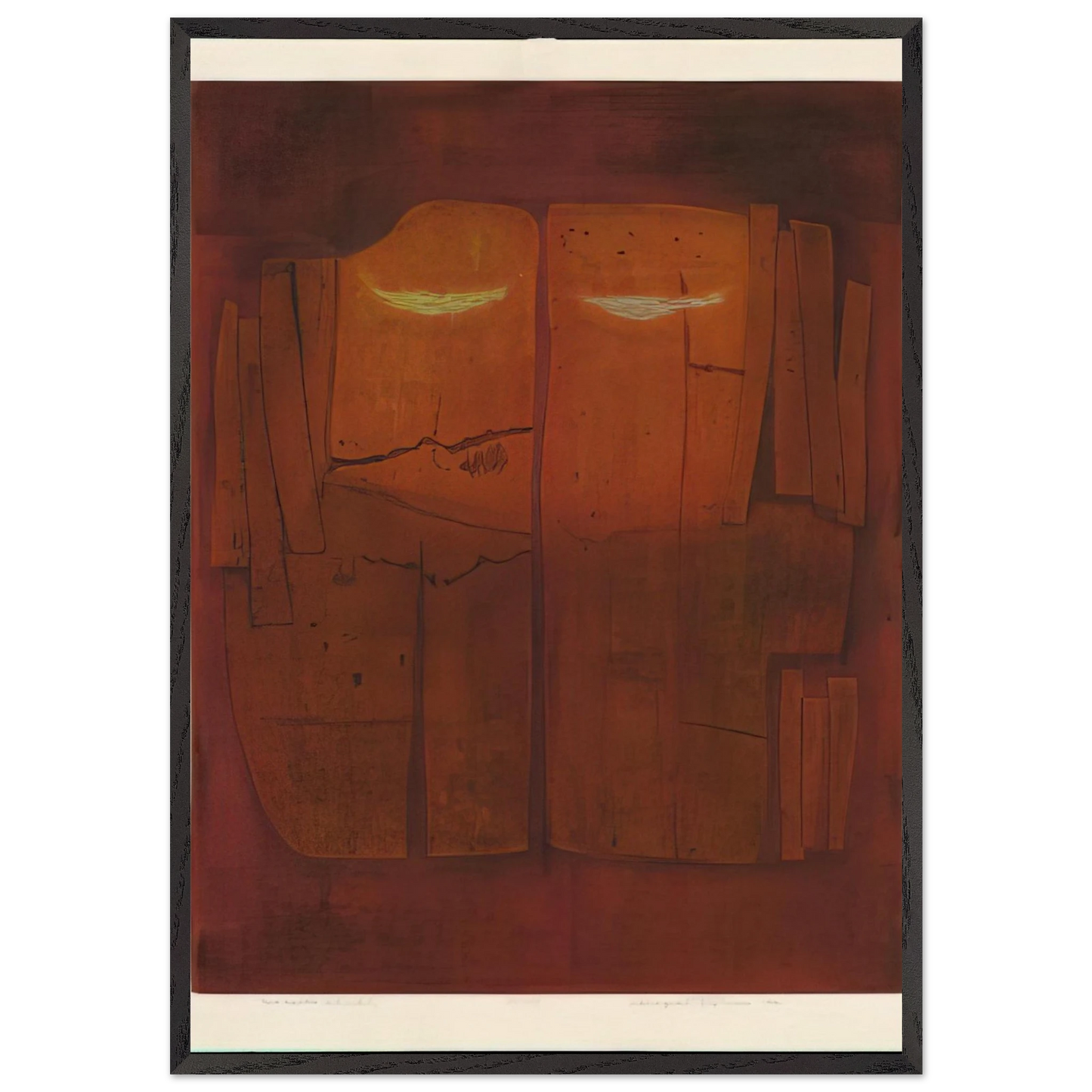 Two Exiles - 1972 - Hiroyuki Tajima Framed Art Print – Black Wooden Frame - Default Title - -Framed Art Print