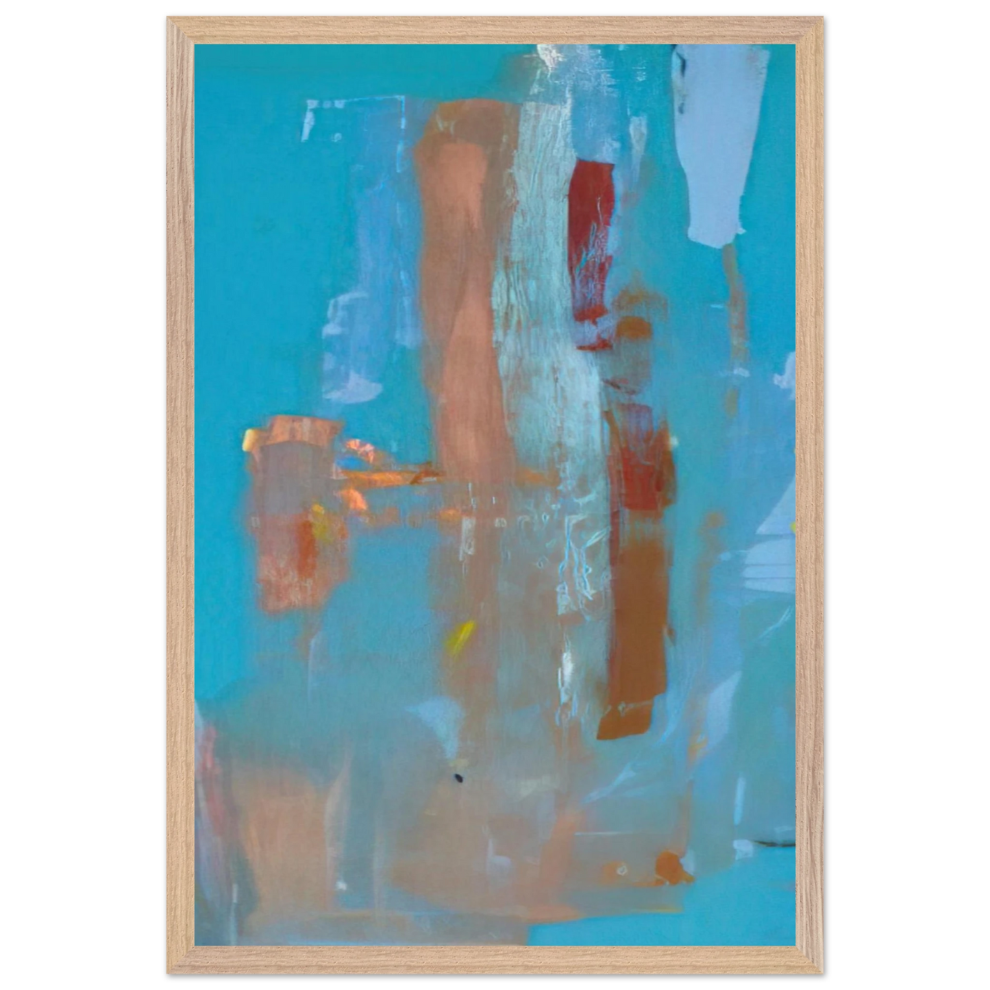 Helen Frankenthaler - In on Blue - 1976 Wall art - A2 (42 x 59.4 cm) - Premium Wooden Framed Poster With Fine Art Paper - White frame