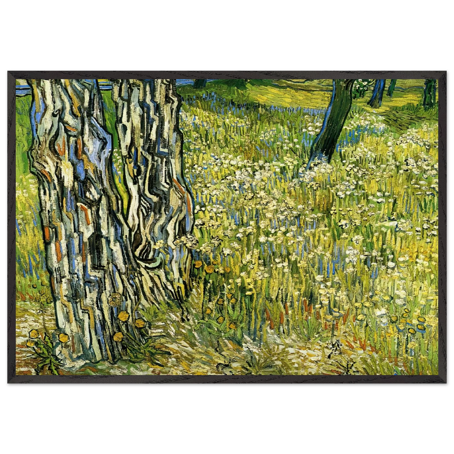 Tree Trunks in the Grass - Vincent van Gogh Framed Art Print – Black Wooden Frame - Default Title - -Framed Art Print