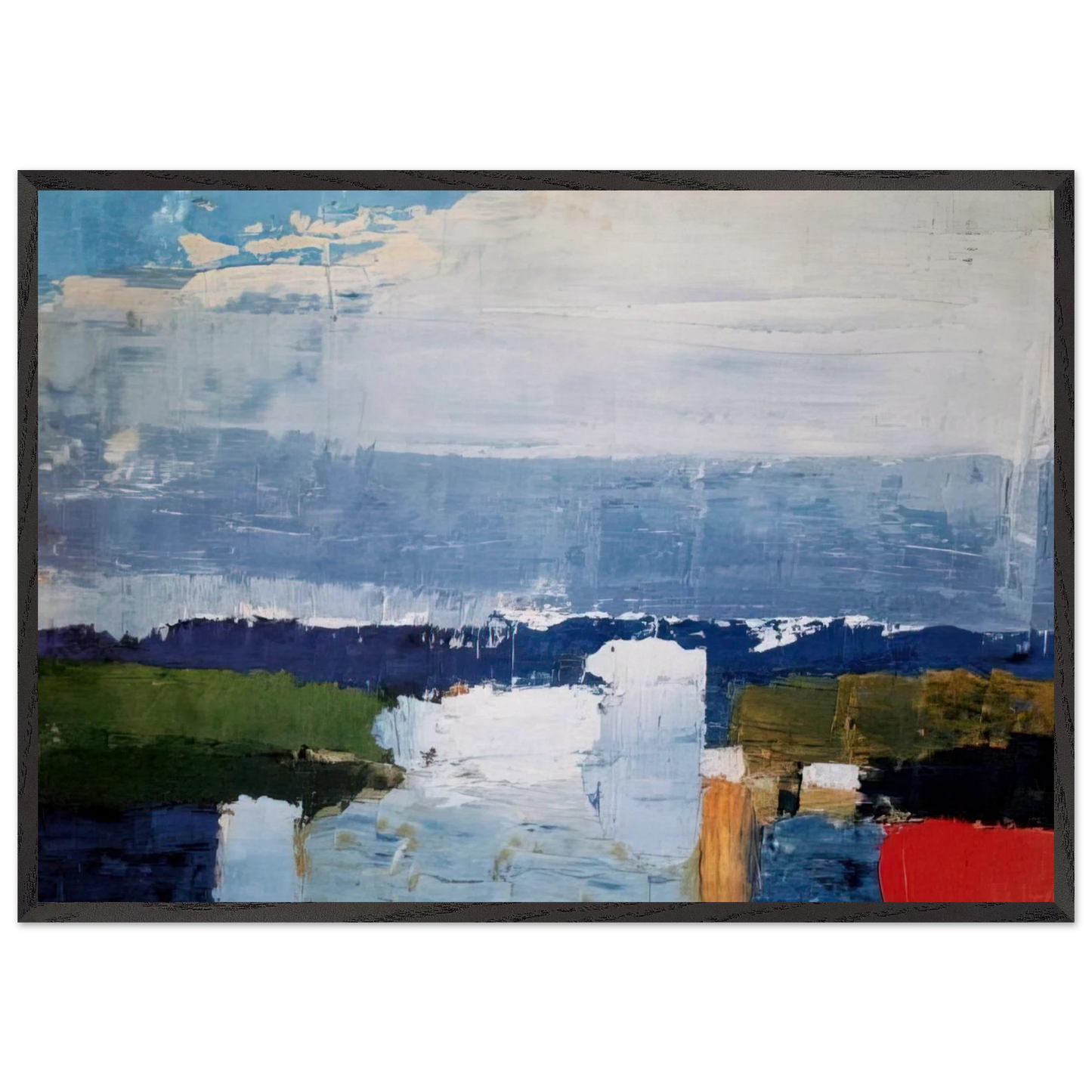 Paysage du midi - Art Informel - Nicolas de Stael Framed Art Print – Black Wooden Frame - Default Title - -Framed Art Print