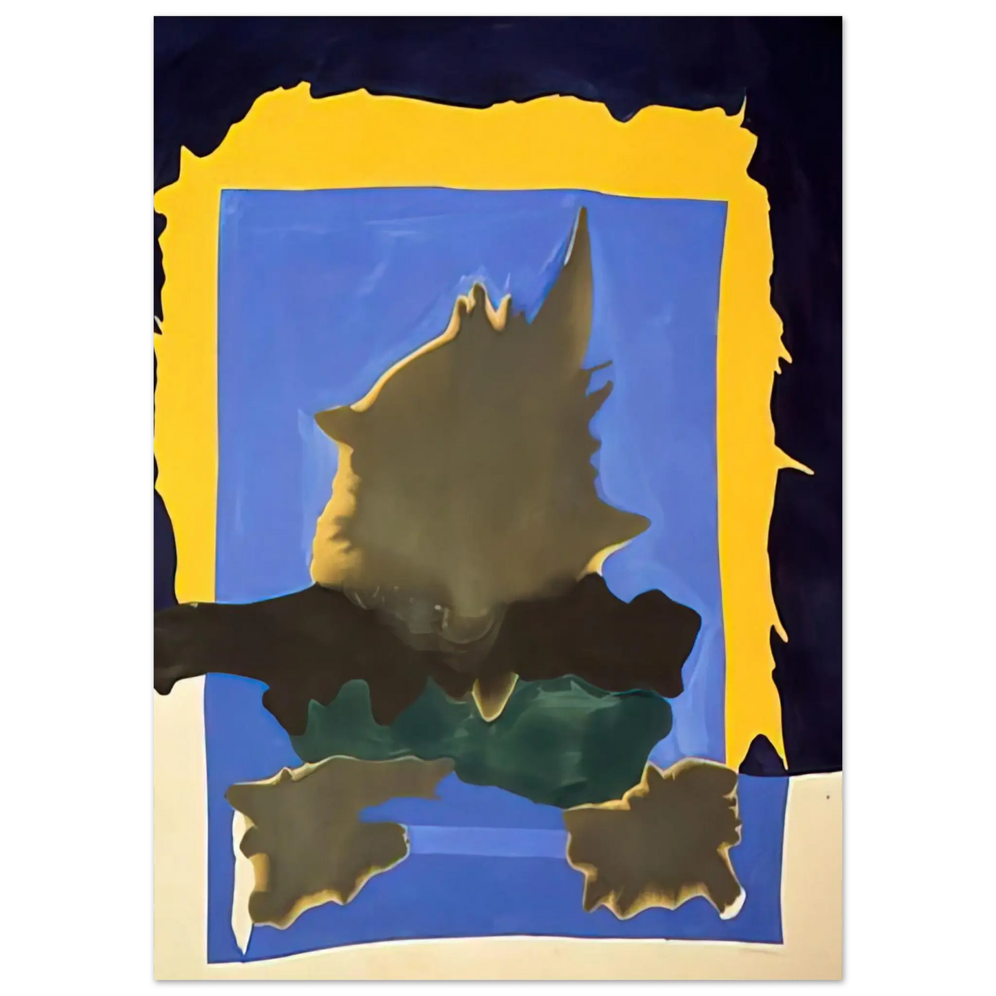 Helen Frankenthaler - Interior Landscape - 1964 Wall art - 15x20 cm / 6x8 Inches - Premium Wooden Framed Poster With Fine Art Paper - Wood frame