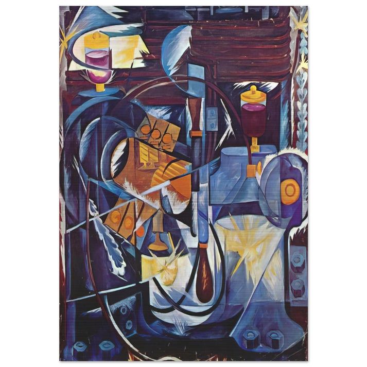 Dynamo machine - 1913 - Natalia Goncharova Brushed Aluminum Print - 70x100 cm / 28x40 inches | Natalia Goncharova Aluminum Print | Natalia Goncharova Prints
