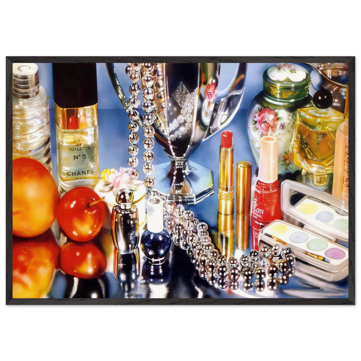 CHANEL 1974 - Audrey Flack Framed Art Print – Black Wooden Frame - Default Title - -Framed Art Print