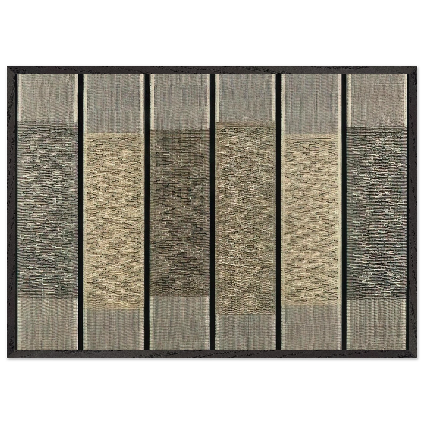 SIX PRAYERS 1965 - Anni Albers Framed Art Print – Black Wooden Frame - Default Title - -Framed Art Print