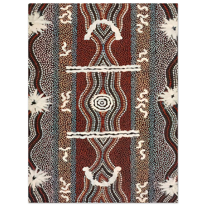 Clifford Possum Tjapaltjarri - Caterpillar Dreaming - 1998 75x100 cm / 30x40inches Fine Art Poster
