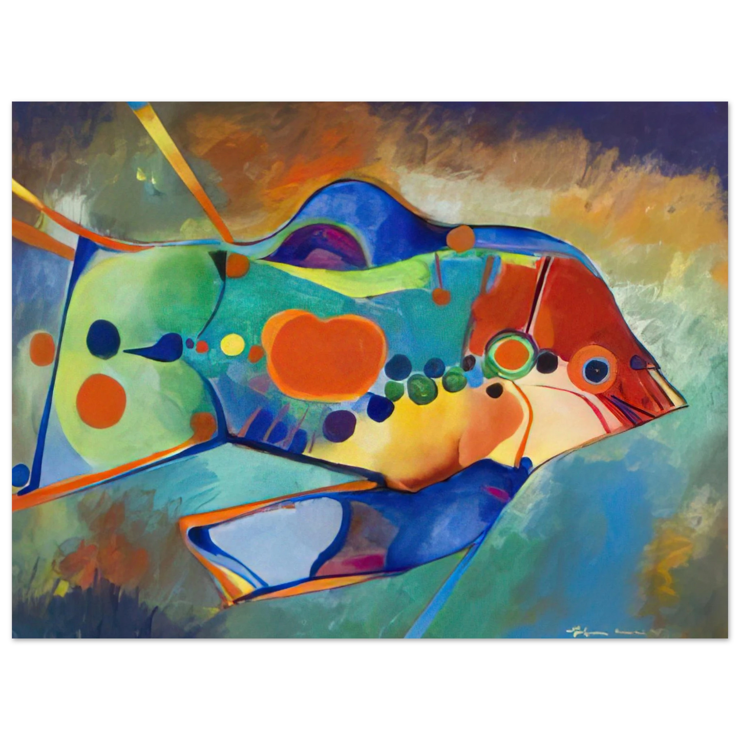 Aldemir Martins - Fish - Naïve Art Primitivism Fine Art Poster - Default Title